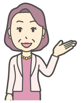  お金持ちマダム-025-バスト 笑顔,説明,おばさん,中年,女性,富裕層,マダム,裕福,お金持ち,ミセスのイラスト素材