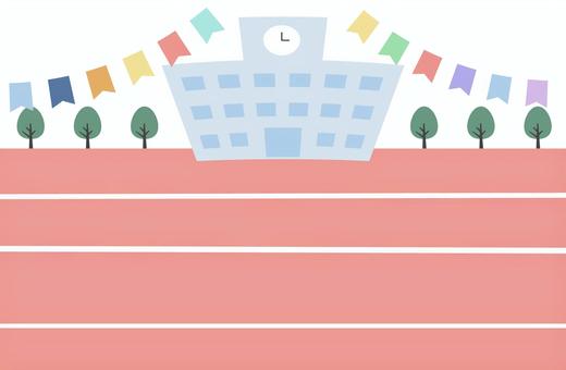 学校の運動会の背景 運動会,学校,校庭,秋,背景,９月,１０月,イベント,行事,体育祭のイラスト素材