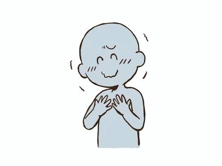 笑いをこらえるドローイング デッサン,人形,ラフ,ポーズ,笑い,堪える,面白い,ドローイング,下書き,人物のイラスト素材