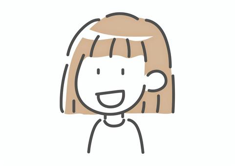 Smiling woman illustration, , JPG, PNG and AI