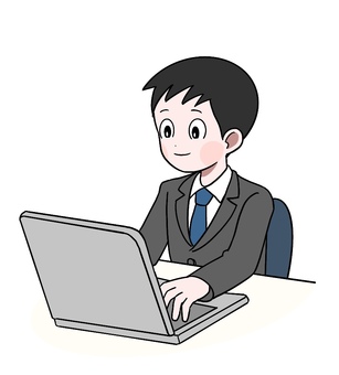 ビジネスくん3 ビジネス,スーツ,会社,オフィス,会社員,デスクワーク,男性のイラスト素材