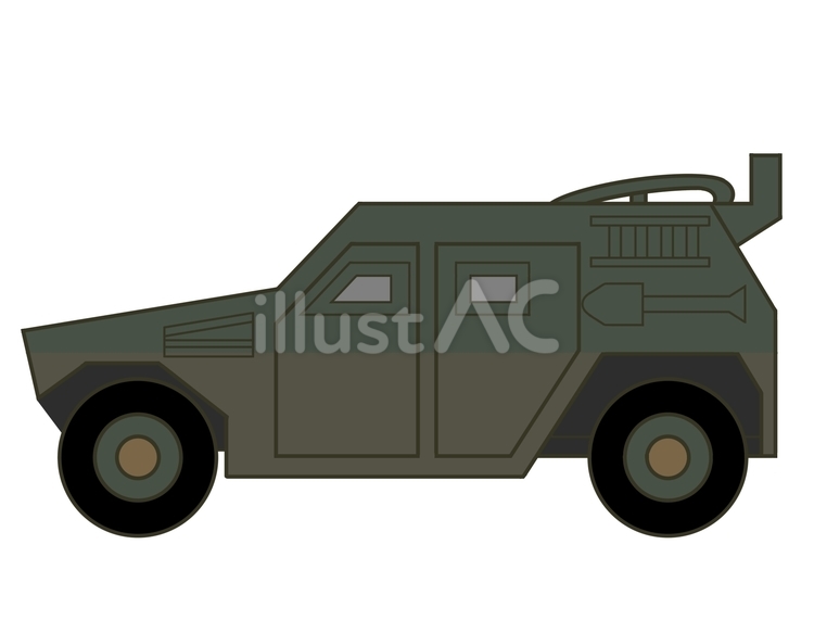 自衛隊の車 ミリタリー,自衛隊,グリーンのイラスト素材