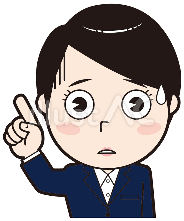 指差し就活女性（焦る） 指差し,ポイント,就活のイラスト素材