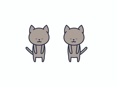 お辞儀する猫 お辞儀する猫 猫,ネコ,動物,ペット,子猫,こねこ,キャット,哺乳類,ワンポイント,可愛いのイラスト素材