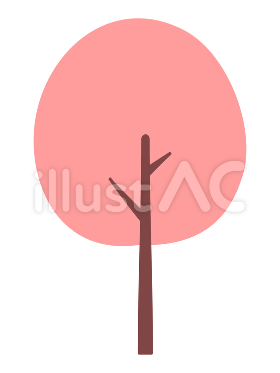 桜　春　手描き　木　開花　4月　イラスト 桜,春,手描きのイラスト素材