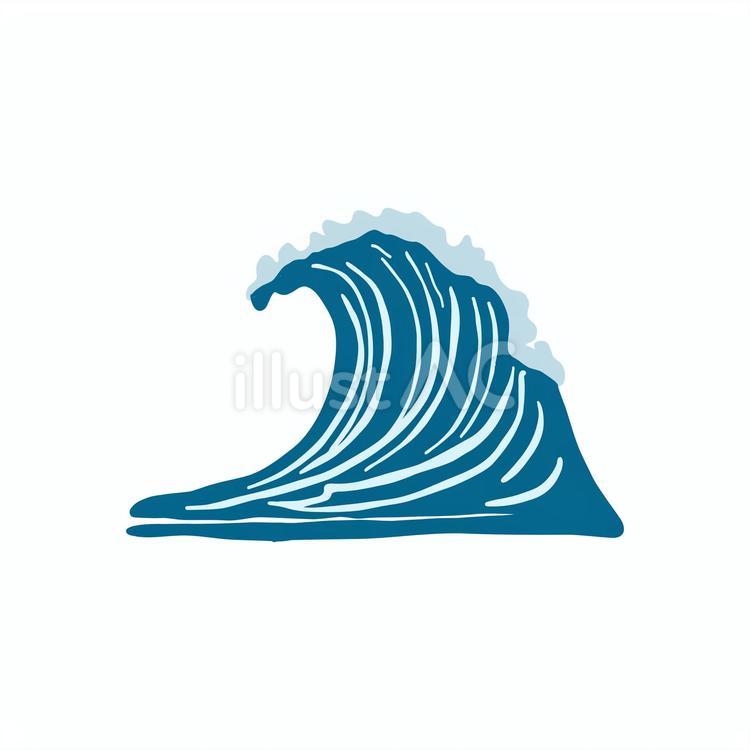 海の波・うねりのイラスト素材 挿絵,サーフィン,夏のイラスト素材