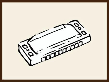 ハーモニカ　リアル　イラスト ハーモニカ,リアル,イラスト,手描き,楽器,音楽のイラスト素材