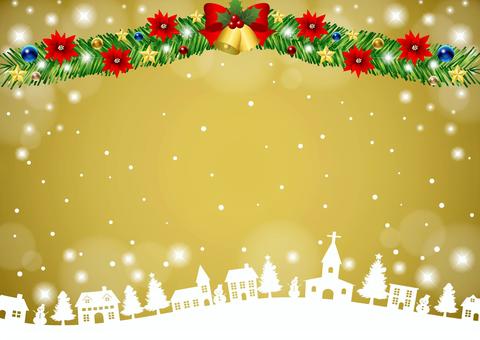 Christmas25105 Christmas25105 街並み,クリスマス,雪だるま,家,ベル,リボン,ポインセチア,モール,飾り,あしらいのイラスト素材