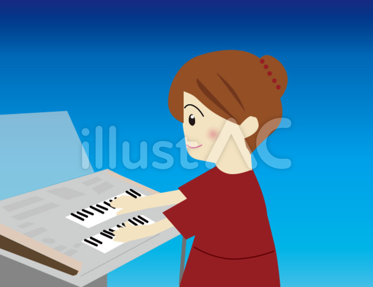 エレクトーンのイラスト エレクトーン,弾く,発表会のイラスト素材