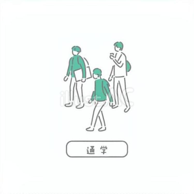 通学／先生のためのイラスト 歩く,人物,生徒のイラスト素材