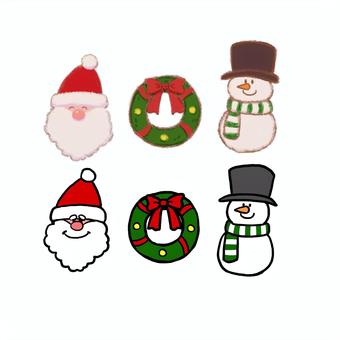 クリスマス素材 クリスマス,サンタ,リースのイラスト素材