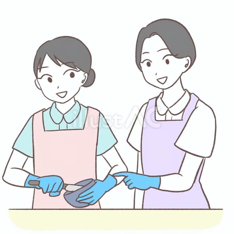 歯科衛生士の専門学生に指導する教務 人物,女性,手書きのイラスト素材