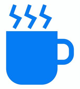マグカップのアイコン 青 マグカップ,コップ,食器,飲み物,容器,コーヒーカップ,喫茶店,カフェ,ドリンク,嗜好品のイラスト素材