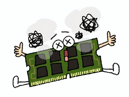 故障するメモリ メモリ,故障,埃,限界,リアクション,お知らせ用,宣伝用,pop調,手描き,挿絵のイラスト素材