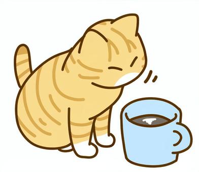 Illustration, cat, mug, tiger cats, 