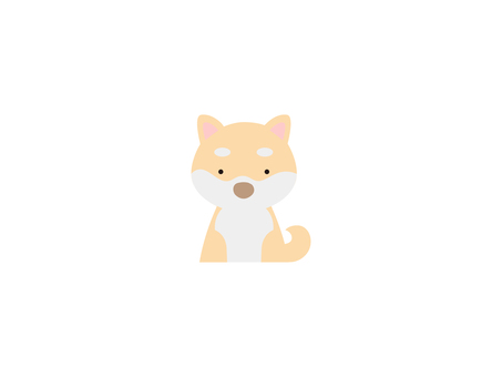 正面を向くワンちゃんのミニマル 犬,正面,通常,普通,カラー,ミニマルのイラスト素材