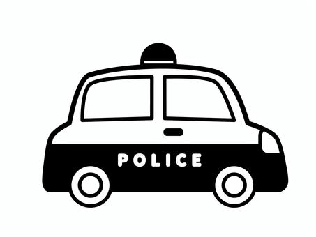 パトカー_モノクロ_右向き パトカー,車,自動車,乗り物,警察,交通安全,アイコン,右,横,交通のイラスト素材