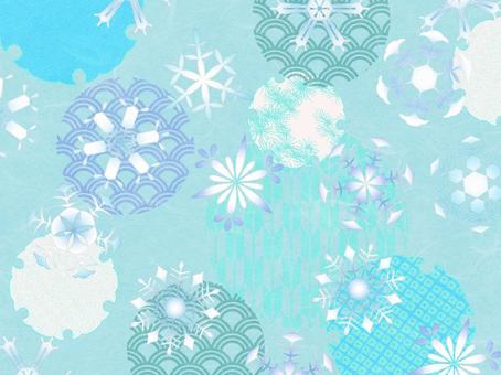 Japanese style of snow crystals, JPG Japanese style of snow crystals, snow, crystal, winter, JPG