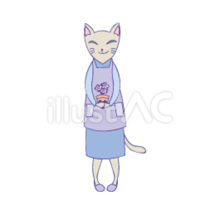 猫の花屋さん 猫,花屋,商店街のイラスト素材