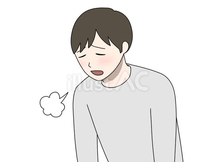 肩を落として溜息をつく男性 やれやれ,げっそり,ズーンのイラスト素材