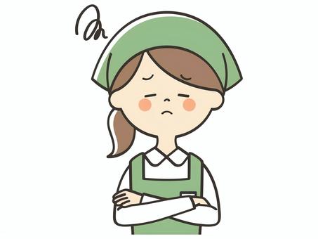 悩み事がある女性店員 悩み事がある女性店員 悩む,困る,考える,不満,不安,心配,店員,女性,パート,バイトのイラスト素材