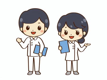 Full body illustration of male and female nurses, , JPG, PNG and AI