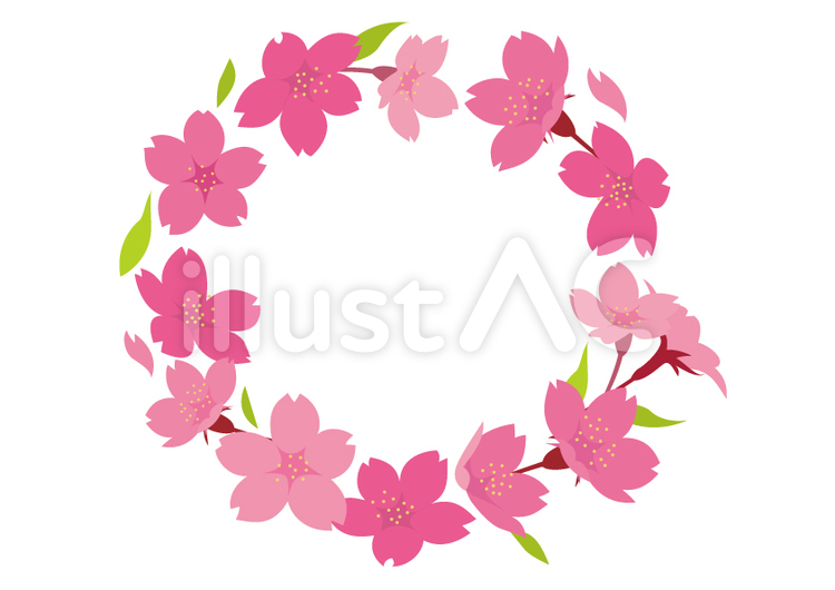 桜 さくら,春,枠のイラスト素材