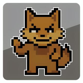化け狐のピクセルアート 化け狐,キツネ,悪戯,からかい,尻尾,企て,賢い,お化け,妖怪,怪談のイラスト素材