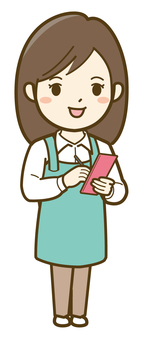 注文を受ける女性店員_25 ビジネス,女性,人物,人,介護,キッチンカー,カフェ,仕事,かわいい,シンプルのイラスト素材