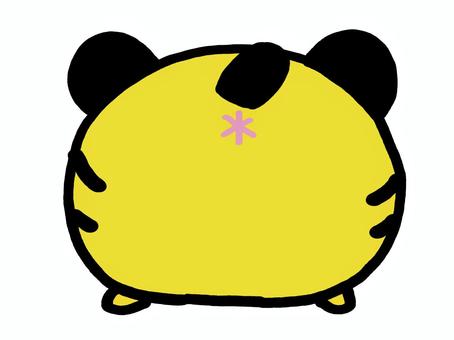 まるいとらおしり まるい,ゆるい,かわいい,マスコット,動物,動物園,デフォルメ,手描き,生き物,シンプルのイラスト素材