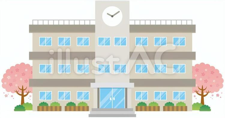 校舎 校舎,校庭,学校のイラスト素材