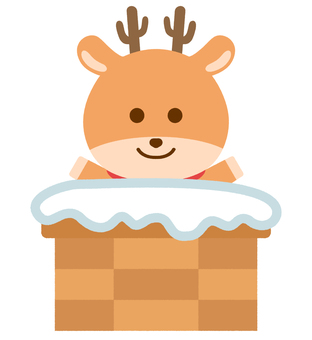 插图, 圣诞节, 驯鹿, 烟囱, 