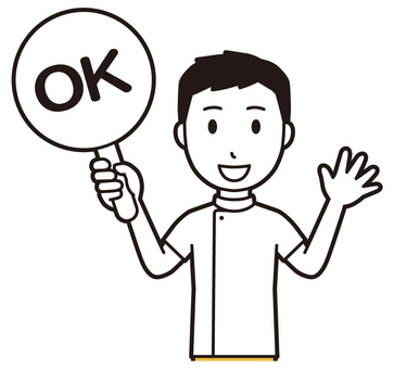  理学療法士男(黄)-156-バスト ok,理学療法士,整体師,白衣,医療,病院,柔道整復師,カイロプラクティック,鍼灸師,マッサージ師のイラスト素材