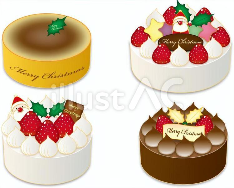 クリスマスケーキまとめ クリスマス,ケーキ,サンタクロースのイラスト素材