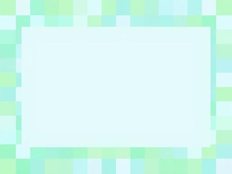 緑と水色の幾何学模様の四角フレーム83 フレーム,幾何学,背景,枠,飾り枠,囲み枠,緑,水色,カラフル,四角のイラスト素材