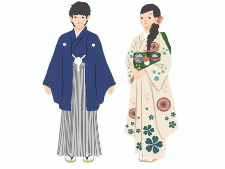 Coming-of-age ceremony (men and women, kimono, smile), kimono, kimono, furisode, JPG and PNG