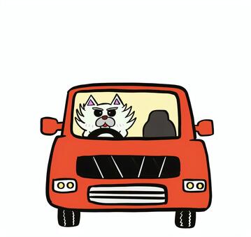 運転 オオカミ,かわいい,動物,キャラクター,オリジナルキャラクター,車,運転のイラスト素材