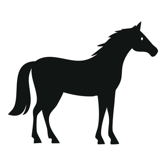 馬のアイコン_黒 馬,アイコン,動物,顔,競馬,サラブレッド,午年,シンプル,単体,かわいいのイラスト素材