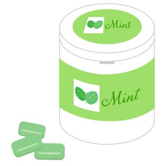 ボトルタイプの粒ガム ガム,粒ガム,ボトルガム,ミント,ペパーミント,スペアミント,お菓子,スースー,口臭予防,食べ物のイラスト素材