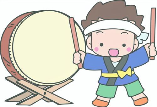 Illustration, drum, summer festival, happy, 