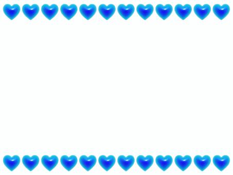 青いハートの長方形3Dフレーム2 ハート,フレーム,3d,立体,パターン,長方形,マーク,可愛い,バレンタイン,フェミニンのイラスト素材