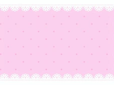 かわいいレース：白上下ドット レース,飾り枠,飾り,上下,美しい,かわいい,水玉,ドット,ピンクのイラスト素材