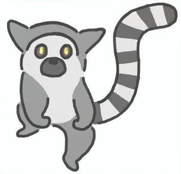 ワオキツネザル ワオキツネザル,猿,動物,かわいい,動物園,尻尾のイラスト素材