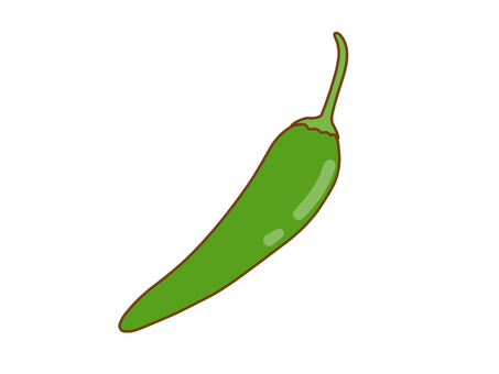 青とうがらしアイコン 野菜,とうがらし,辛い,香辛料,ナス科,かわいい,アイコン,シンプル,手描き,ベタ塗りのイラスト素材