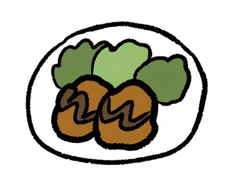 コロッケ コロッケ,手描き,食べ物,洋食,揚げ物のイラスト素材