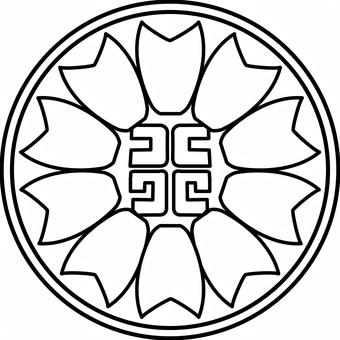 シンプルな行政書士のバッジアイコン 士業,バッジ,バッヂ,白黒,シンプル,線画,アイコン,マーク,行政書士,ビジネスのイラスト素材