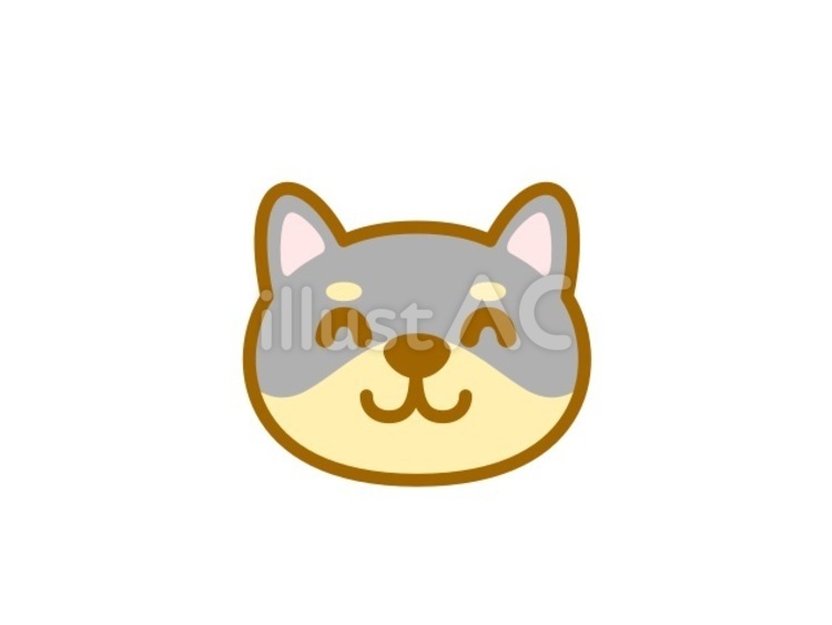 黒柴の笑顔 柴犬,黒柴,犬のイラスト素材