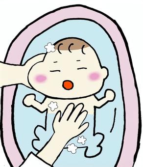 赤ちゃんイラスト 沐浴 赤ちゃんイラスト 沐浴 赤ちゃん,ベビー,新生児のイラスト素材