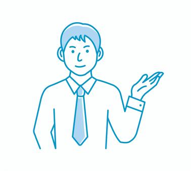 男性会社員イラスト / 薦める・紹介する 人物,紹介,日本人,会社員,薦める,サラリーマン,ナビゲーション,男性,ご案内,ガイダンスのイラスト素材