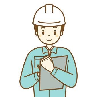 現場で働く人1 点検,チェック,作業服,作業着,男性,調査,現場,視察,確認,現場監督のイラスト素材